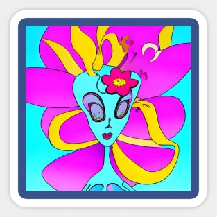 Abstract Alien Flower | AI Generated Design by @remlorart Sticker